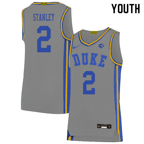 2020 Youth #2 Cassius Stanley Duke Blue Devils College Basketball Jerseys Sale-Gray